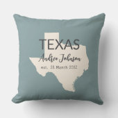 テキサス州州地図名前をカスタムすると日付 クッション (正面)