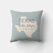 テキサス州州地図名前をカスタムすると日付 クッション (裏面)