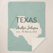 テキサス州州地図名前をカスタムすると日付 シェルパブランケット (正面)