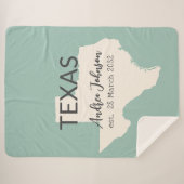 テキサス州州地図名前をカスタムすると日付 シェルパブランケット (正面(横))