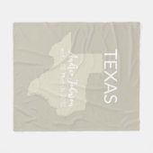 テキサス州州地図名前をカスタムすると日付 フリースブランケット (正面(横))