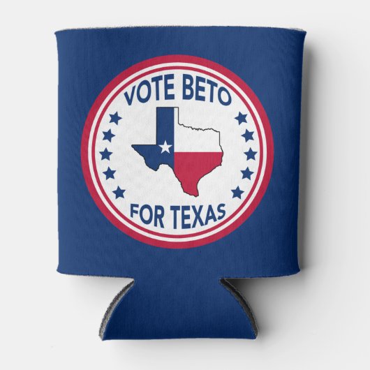テキサス州州旗スター2022年選挙に投票 缶クーラー (正面)