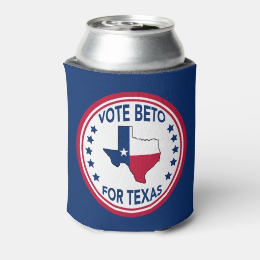 テキサス州州旗スター2022年選挙に投票 缶クーラー (缶裏面)