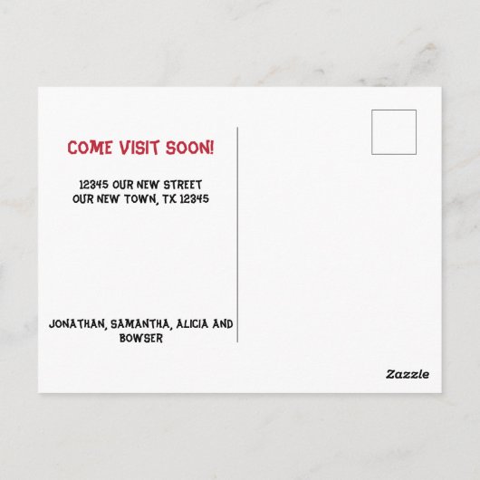 テキサス州州旗トラックの移動発表 ポストカード (裏面)