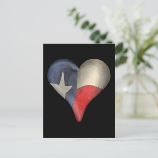 テキサス州州旗ハート ポストカード (スタンド正面)