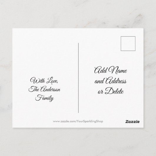 テキサス州州旗ハートUSAからの挨拶 ポストカード (裏面)