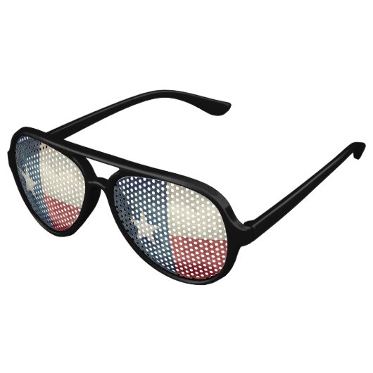 テキサス州州旗ヴィンテージレトロスタイルパーティーシェード アビエーターサングラス (アングル)