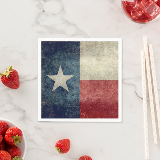 テキサス州州旗ヴィンテージレトロスタイル紙ナプキンス スタンダードカクテルナプキン (インサイチュ)