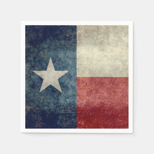 テキサス州州旗ヴィンテージレトロスタイル紙ナプキンス スタンダードカクテルナプキン (正面)