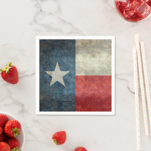 テキサス州州旗ヴィンテージレトロスタイル紙ナプキンス スタンダードカクテルナプキン (インサイチュ)