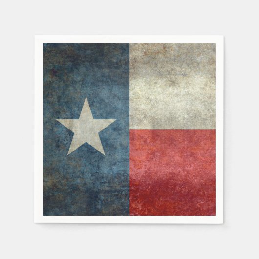 テキサス州州旗ヴィンテージレトロスタイル紙ナプキンス スタンダードカクテルナプキン (正面)