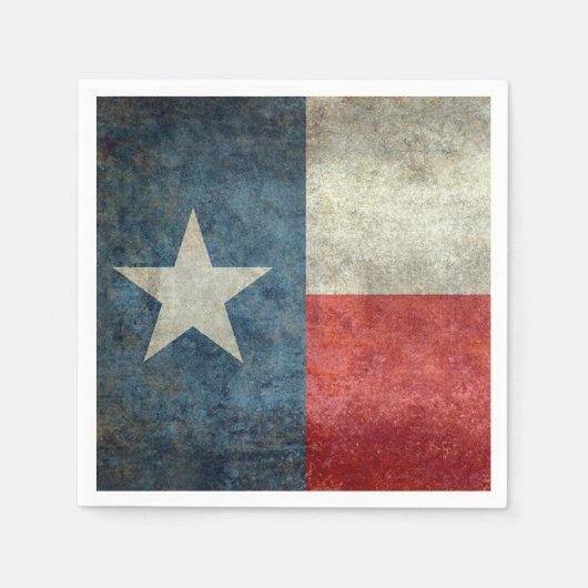 テキサス州州旗ヴィンテージレトロ紙ナプキン スタンダードカクテルナプキン (正面)
