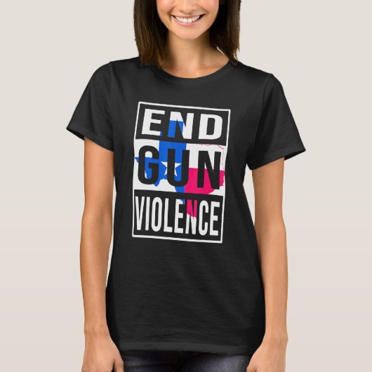 テキサス州州旗Gではない保護銃の暴力の終了 Tシャツ (正面)