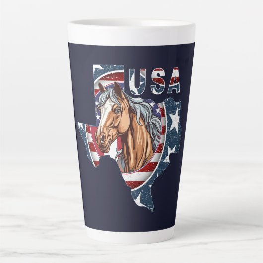 テキサス州州概要USA Horse カフェラテマグ (正面)