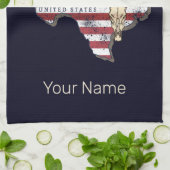 テキサス州州統一された州レトロマップヴィンテージUSA キッチンタオル (折り畳み)