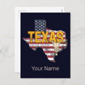 テキサス州州統一された州レトロマップヴィンテージUSA シーズンポストカード (正面/裏面)