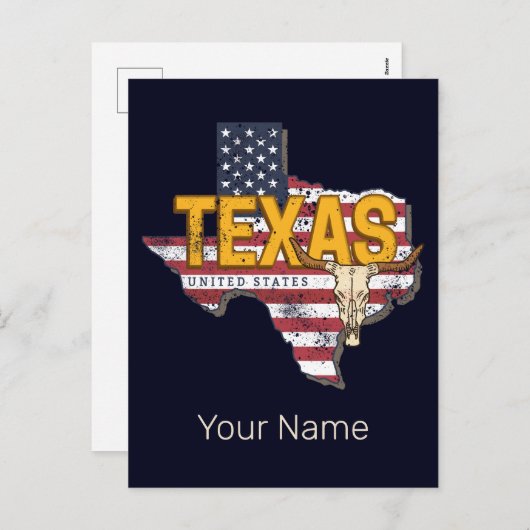 テキサス州州統一された州レトロマップヴィンテージUSA シーズンポストカード (正面/裏面)