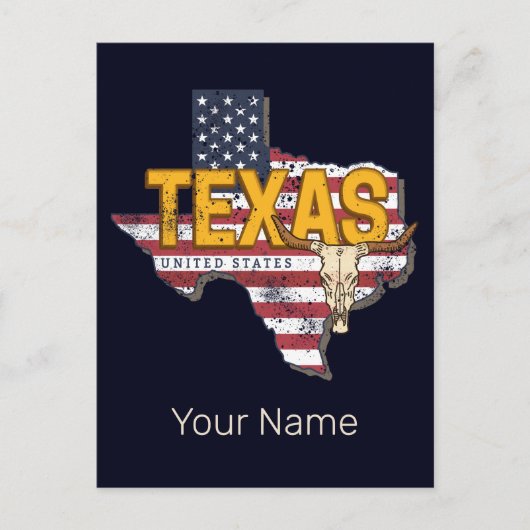 テキサス州州統一された州レトロマップヴィンテージUSA シーズンポストカード (正面)