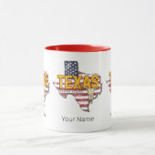 テキサス州州統一された州レトロマップヴィンテージUSA マグカップ (中央)