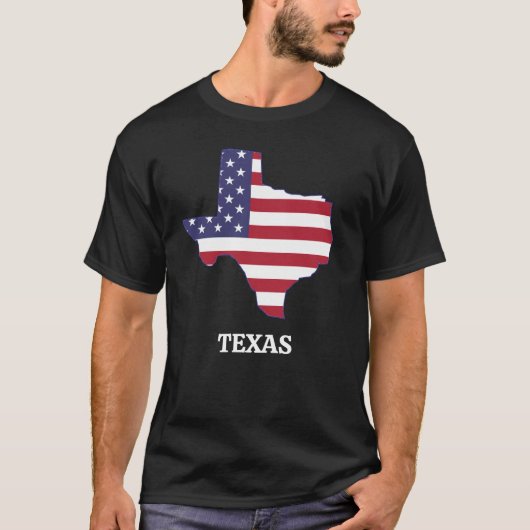 テキサス州州赤白青米国国旗 Tシャツ (正面)