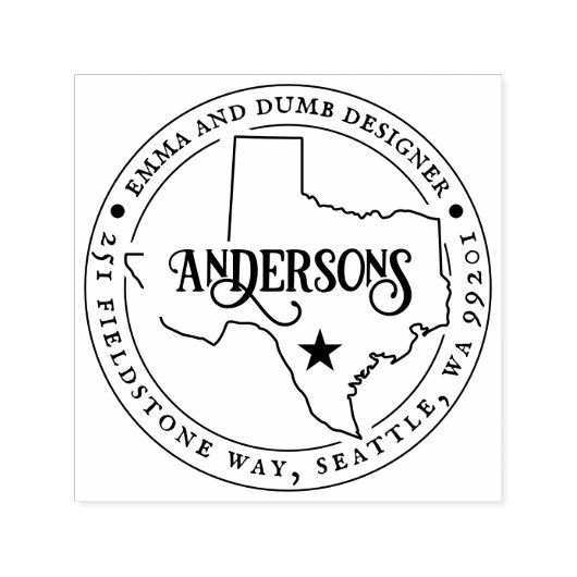 テキサス州差出人住所スタンプ自己インキングModernStamp セルフインキングスタンプ (デザイン)