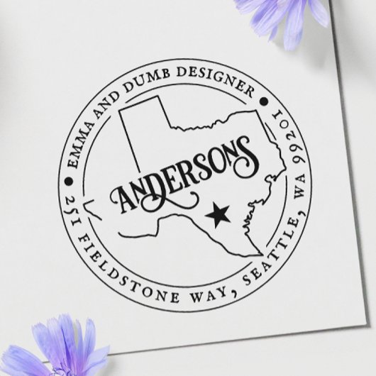 テキサス州差出人住所スタンプ自己インキングModernStamp セルフインキングスタンプ