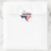 テキサス州差出人住所愛国的なスターとストライプ スクエアシール (バッグ)