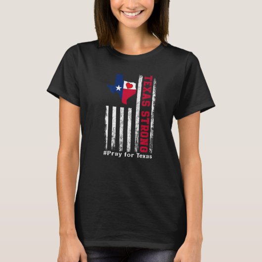 テキサス州強祈テキサス州国旗の地図2 Tシャツ (正面)