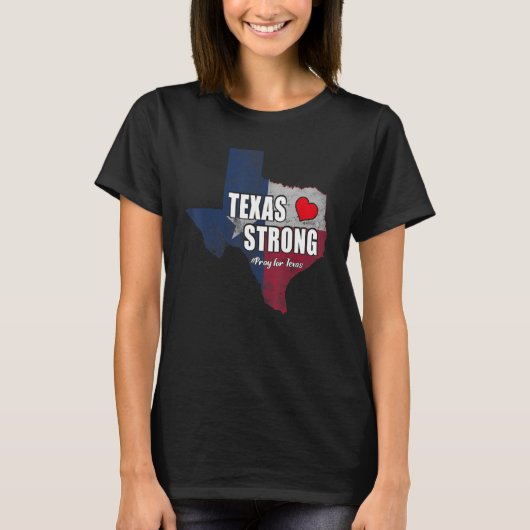テキサス州強祈テキサス州国旗の地図4 Tシャツ (正面)