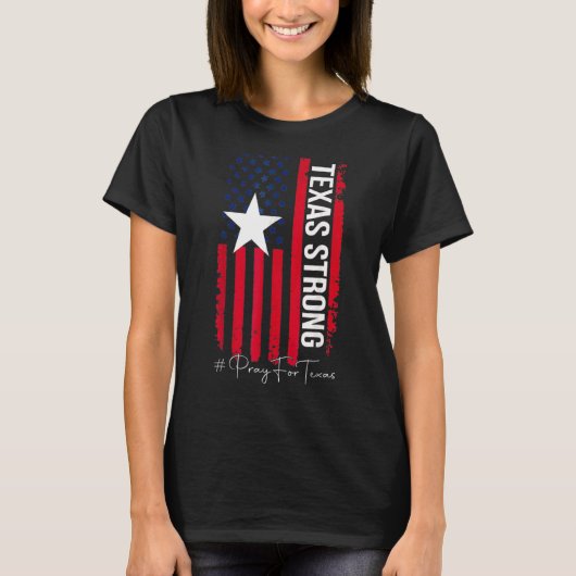 テキサス州強祈テキサス州国旗の地図 Tシャツ (正面)