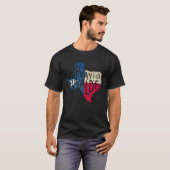 テキサス州強祈テキサス州国旗の地図 Tシャツ (正面フル)
