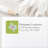 テキサス州愛カスタムハートと姓 ラベル (インサイチュ)