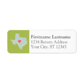 テキサス州愛カスタムハートと姓 ラベル (正面)