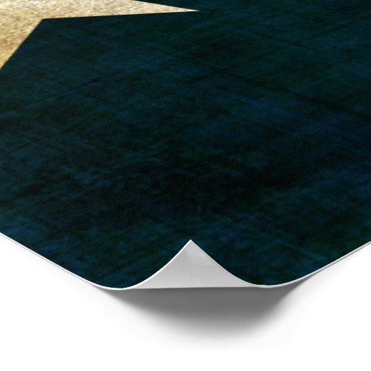 テキサス州愛国心の一グランジ番素朴星の旗 ポスター (角)