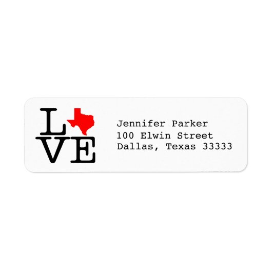 テキサス州愛 ラベル (正面)