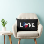 テキサス州愛、州の地図または単独星と、白い手紙 ランバークッション (椅子)