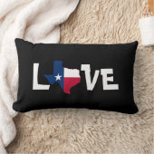 テキサス州愛、州の地図または単独星と、白い手紙 ランバークッション (ブランケット)