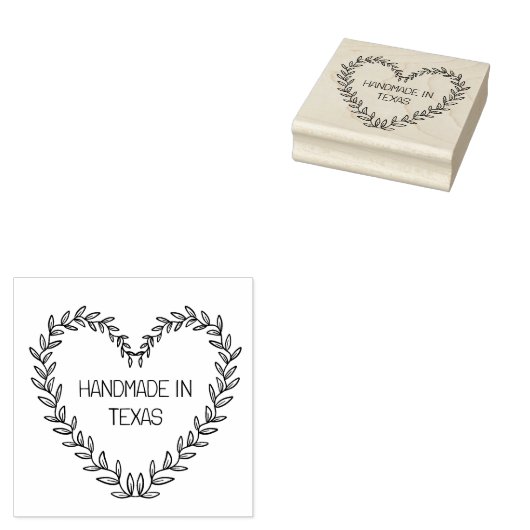 テキサス州手作りリースフラワーズボタニカルディ ラバースタンプ (押印)