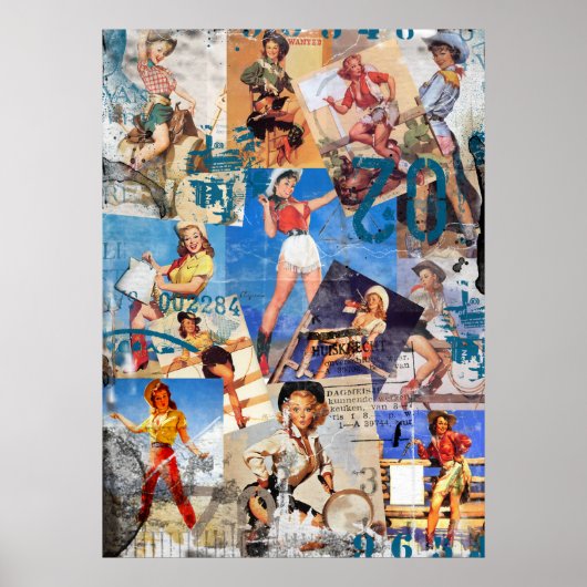 テキサス州折衷店：ヴィンテージ女性のカーボーイコレクションNo. 1 ポスター (正面)