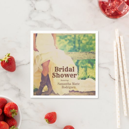 テキサス州新婦インブーツブライダルシャワーナプキンス スタンダードカクテルナプキン (インサイチュ)