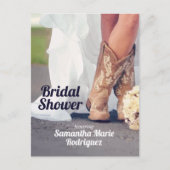 テキサス州新婦インブーツブライダルシャワー ポストカード (正面)