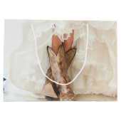 テキサス州新婦インブーツブライダルシャワー ラージペーパーバッグ (裏面)