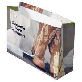 テキサス州新婦インブーツブライダルシャワー ラージペーパーバッグ