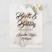 テキサス州新婦インブーツブライダルシャワー 案内ポストカード (正面)