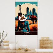 テキサス州旅行：すべてがより大きな旅行ポスター ポスター (キッチン)
