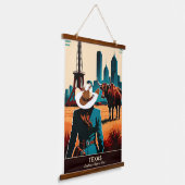 テキサス州旅行：テキサス州では全てが大きい 吊り下げ型タペストリー (傾斜あり)