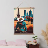 テキサス州旅行：テキサス州では全てが大きい 吊り下げ型タペストリー (寝室)