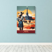 テキサス州旅行:冒険が待ち受ける キャンバスプリント (インサイチュ (ウッドフロア))