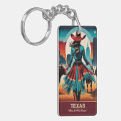 テキサス州旅行:西が始まる場所 キーホルダー (正面左)