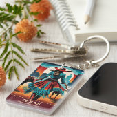 テキサス州旅行:西が始まる場所 キーホルダー (正面右)